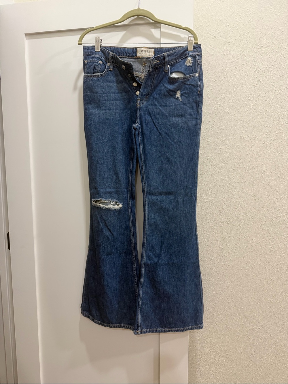 Women’s Distressed Free People Flare Jeans - Blue